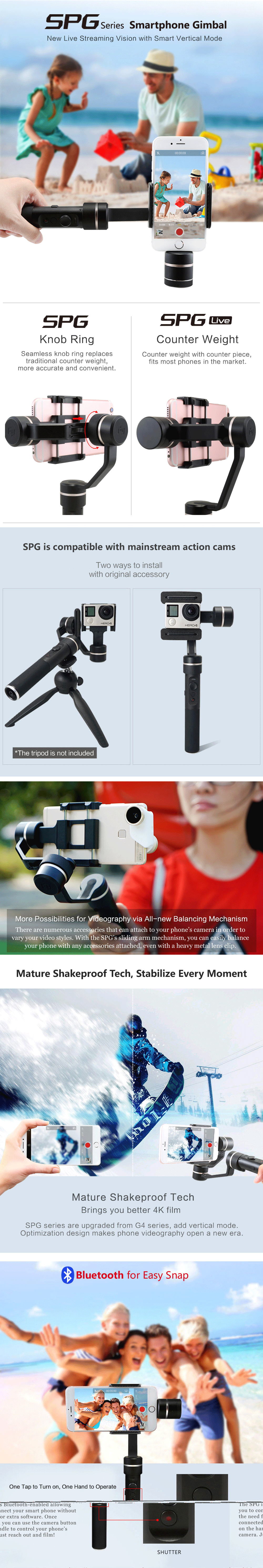 Feiyu Tech SPG Steaming Vision 3 Aixs Handheld Smartphone Gimbal with Smart Vertical Mode