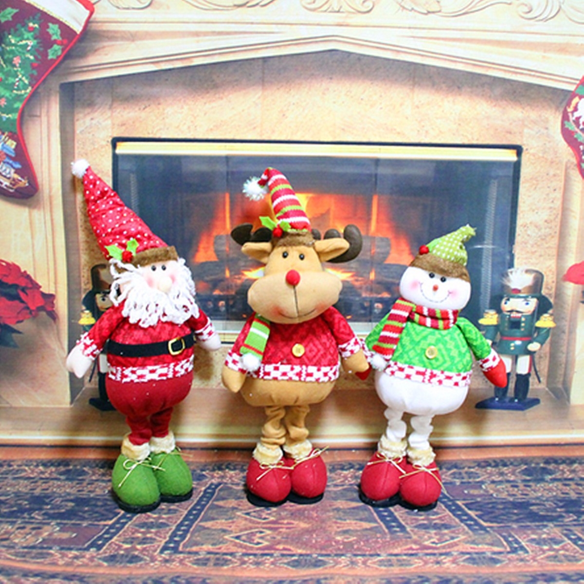 Cute Christmas Idol Toy Santa Claus Snowman Deer Ornaments Gift Xmas Home Decor