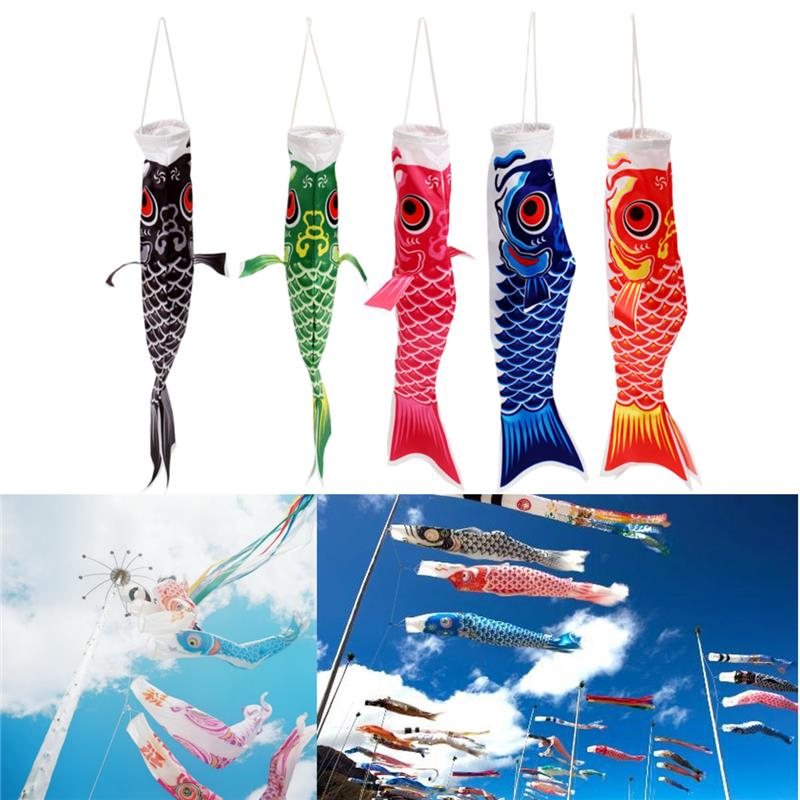 40cm Multicolor Koi Nobori Carp Wind Sock Koinobori Fish Kite Flag Hanging Decor