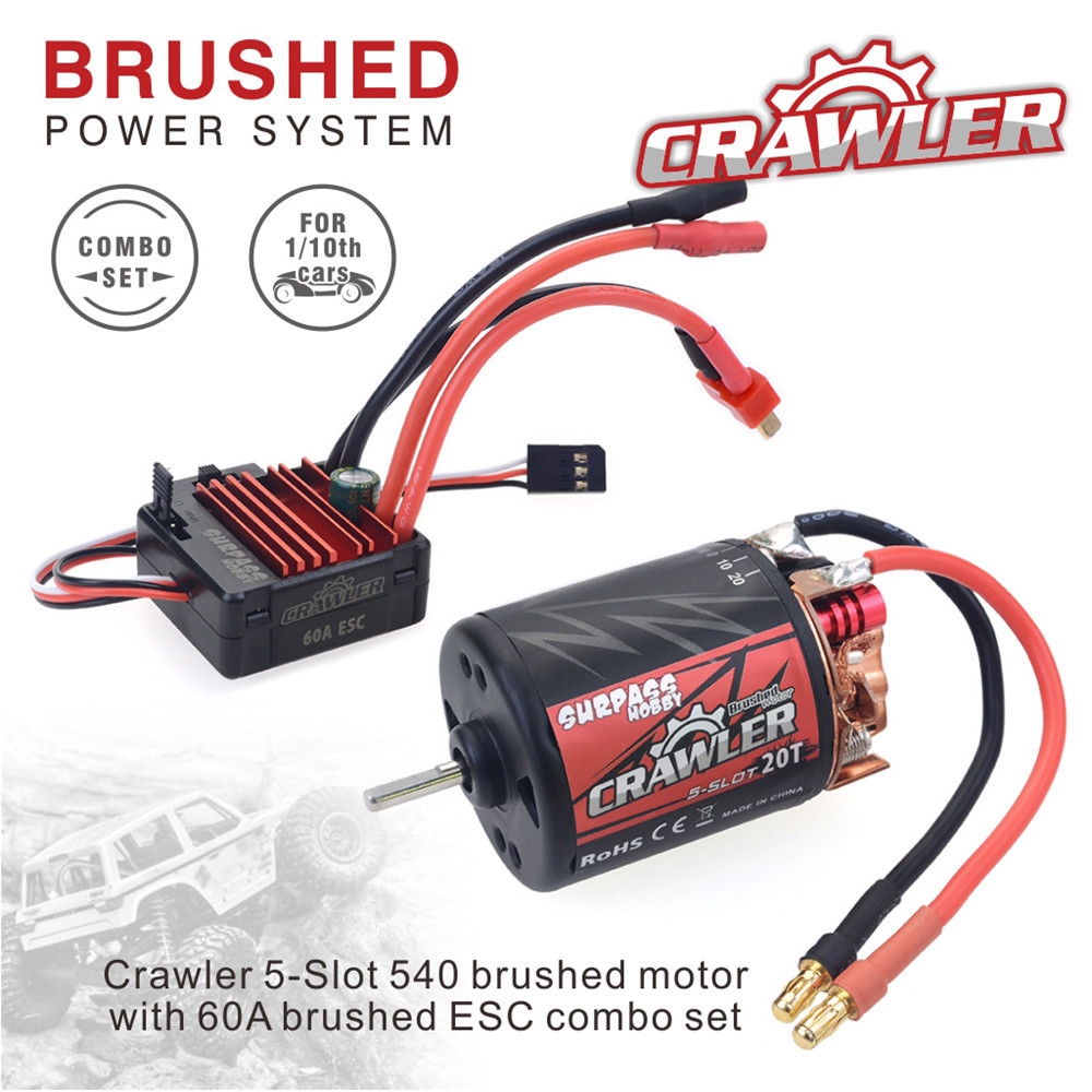 SURPASS Hobby Brush 540 11T RC Car Motor+60A ESC For 1/10 Crawler