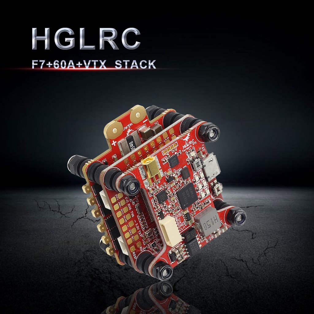 HGLRC FD F7 Dual Gyro 60A 3-6S BL32 4in1 VTX 400MW STACK Flight Control&DinoShot 60A Blheli_32 3-6S 4IN1 ESC&FD VTX