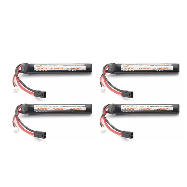 4Pcs XF Power 7.4V 1200mAh 30C 2S Lipo Battery Small Tamiya Plug