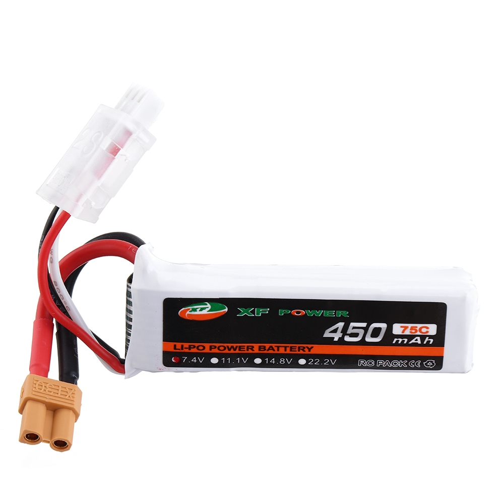 XF POWER 7.4V 450mAh 75C 2S Lipo Battery XT30 Plug for RC FPV Racing Drone