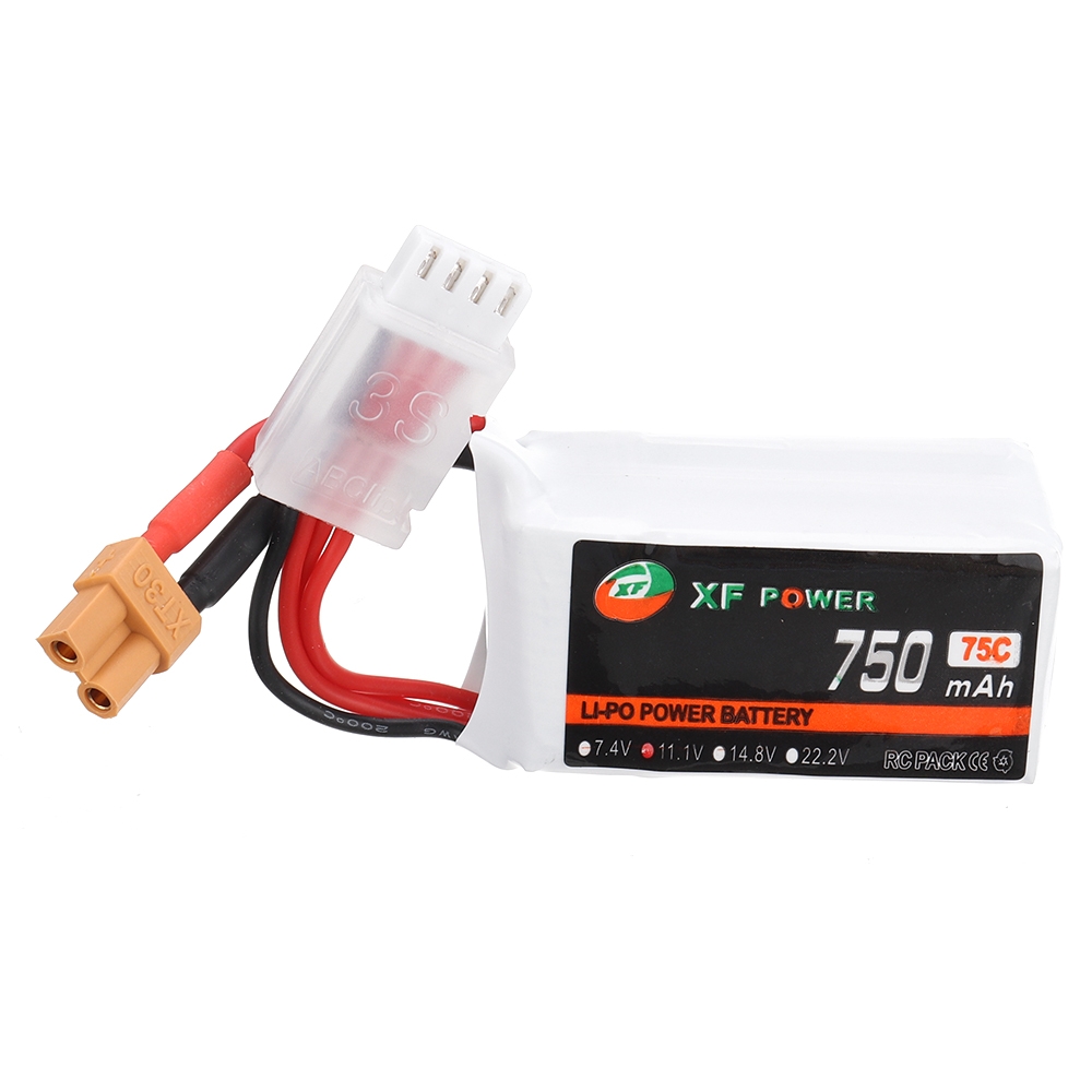 XF POWER 11.1V 750mAh 75C 3S Lipo Battery XT30 Plug for RC FPV Racing Drone