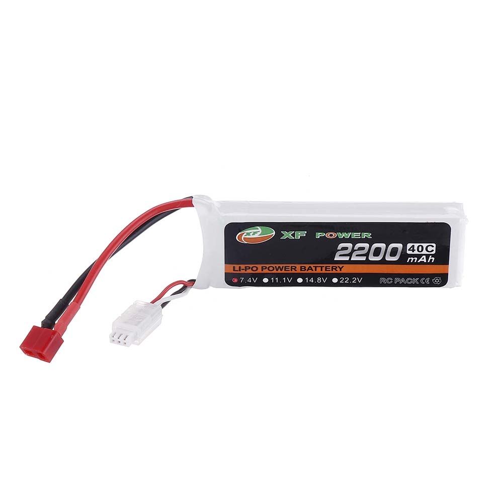 XF POWER 7.4V 2200mAh 40C 2S Lipo Battery T Plug for RC Car