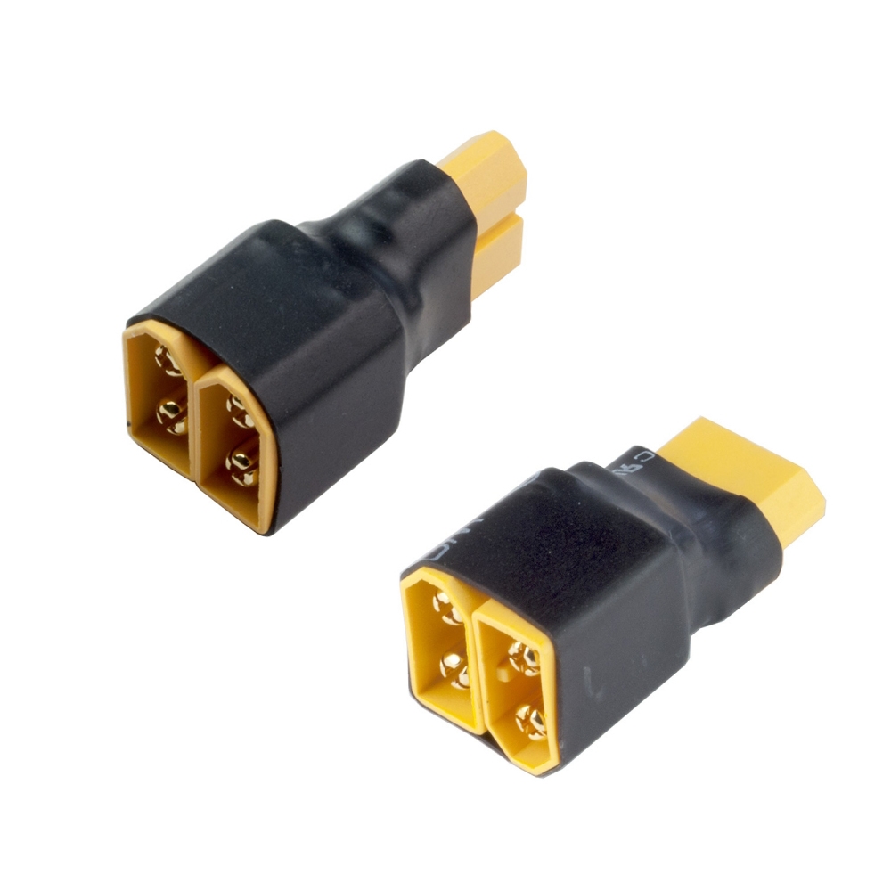 RJX Parallel Serial 1 XT-60 Male Plug to 2 Female Plug Connector Adapter For Lipo Battery