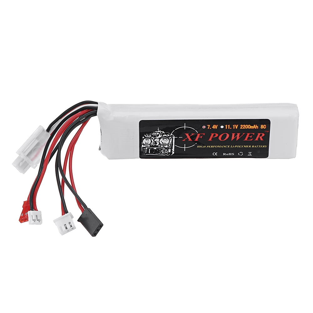 XF POWER 7.4V 2200mAh 8C 2S Lipo Battery JST Fubeba Plug for RC Transmitter