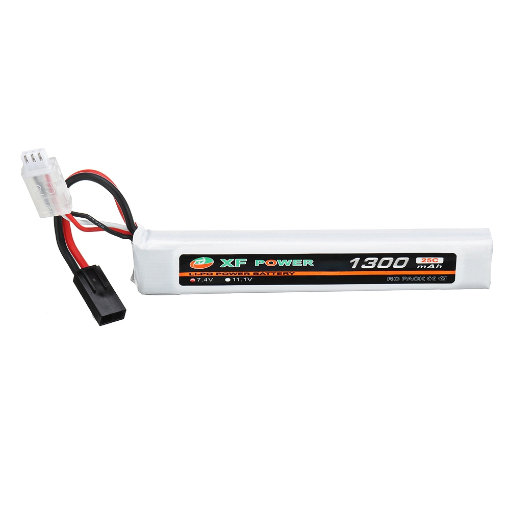 XF POWER 7.4V 1300mAh 25C 2S Lipo Battery Small Tamiya Plug