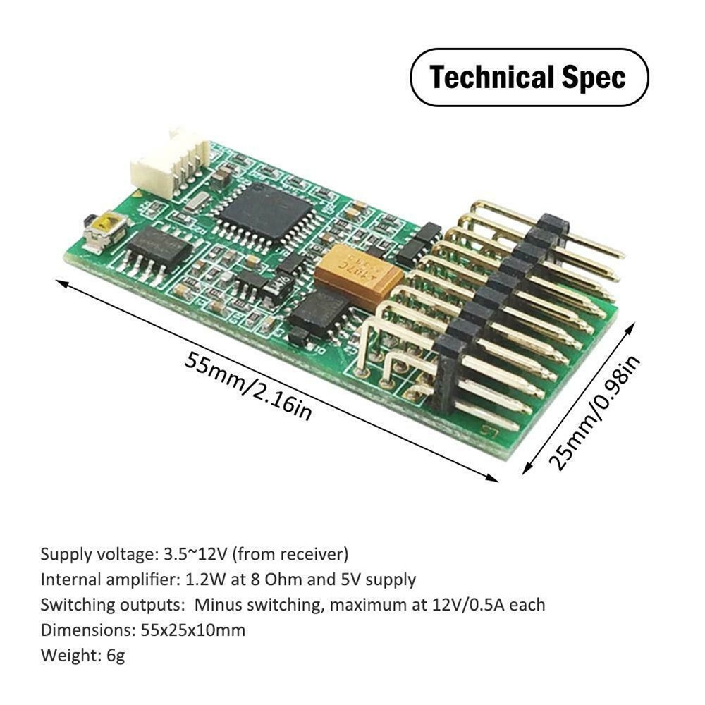 DasMikro TBS Mini Programmable Sound and Light Control Unit for RC Model Car Parts