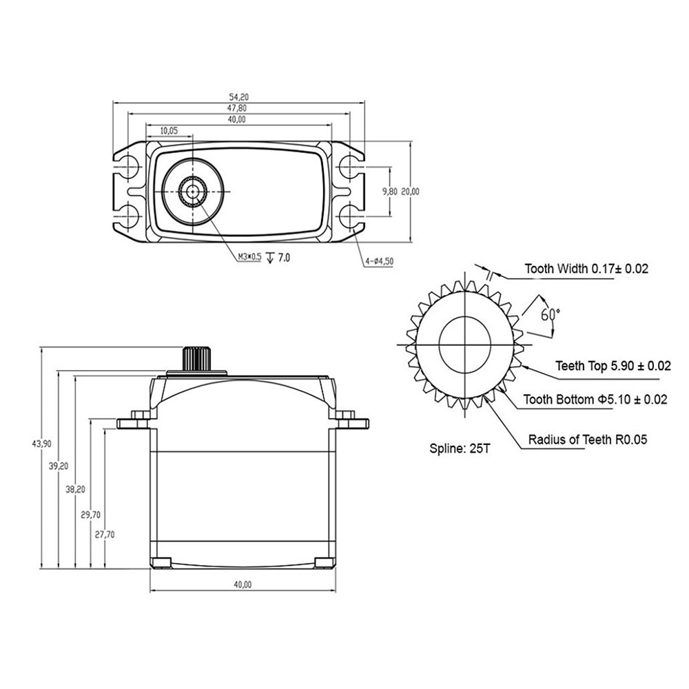 URUAV Deluxe Line BLS3714 37KG 0.14sec IP67 Waterproof Brushless Digital HV Metal Gear Case Servo