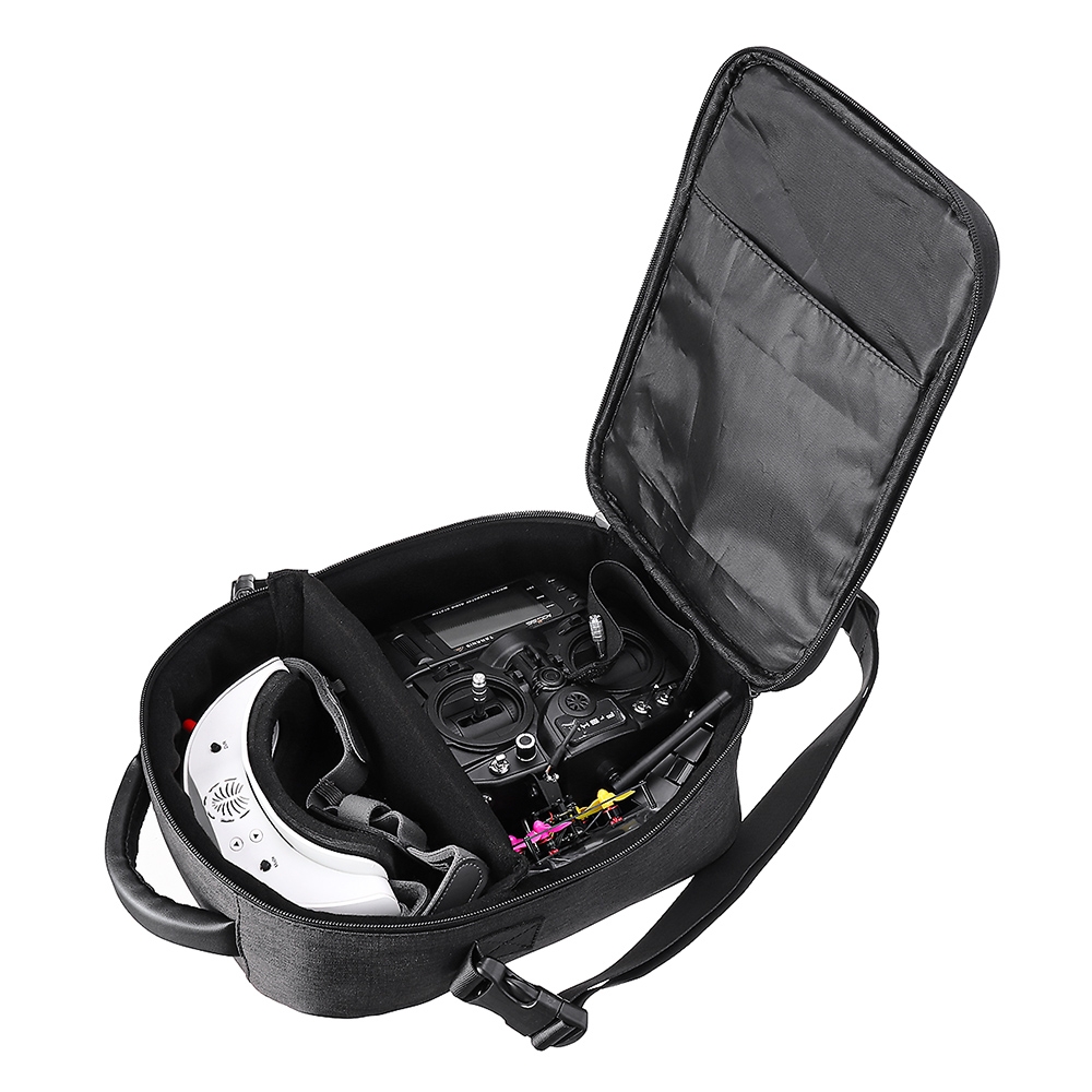 RC Transmitter Zipper Handbag DIY Modify Interior Layout Shoulder Bag for Frsky Flysky Transmitter FPV Goggles