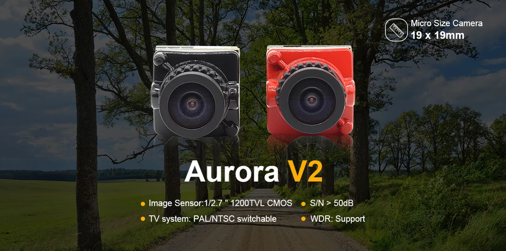 HGLRC Aurora V2 1200TVL 2.1mm PAL/NTSC Switchable WDR Low Latency FPV Camera Support OSD for RC Racing Drone
