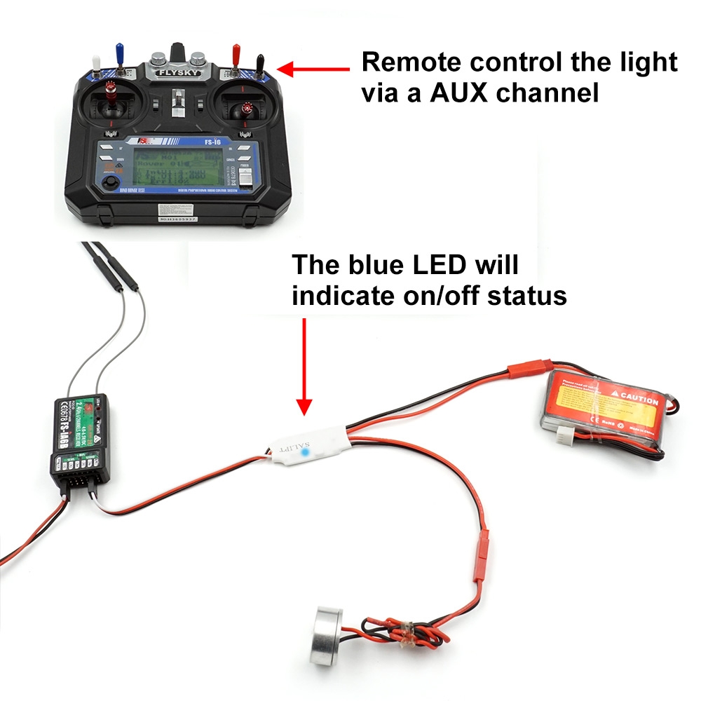 Fishbonne 5A/10A Light Switch Remote Control Signal Protection LED for FPV Racing RC Drone