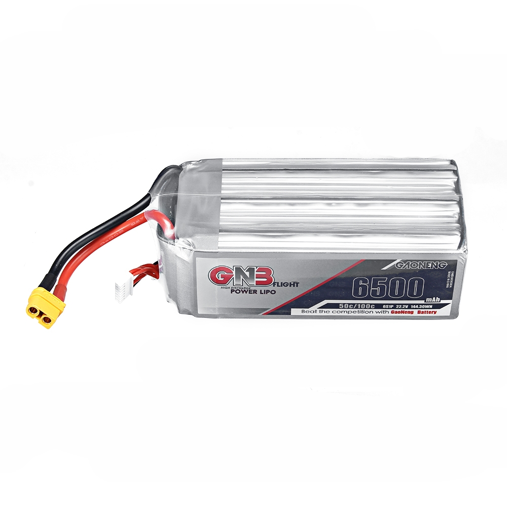 Gaoneng GNB 22.2V 6500mAh 50C 6S Lipo Battery XT60U-F Plug for RC Car Airplane