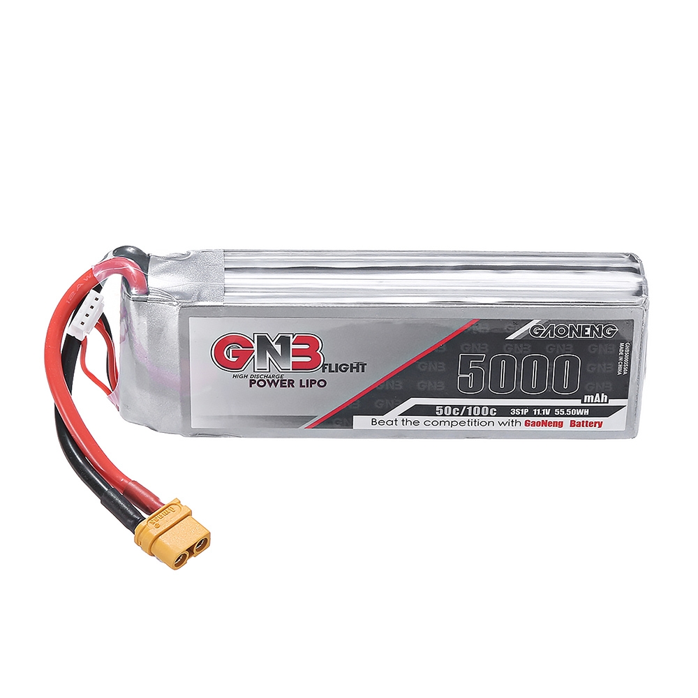 Gaoneng GNB 11.1V 5000mAh 50C 3S Lipo Battery XT60 Plug for RC Car Quadcopter