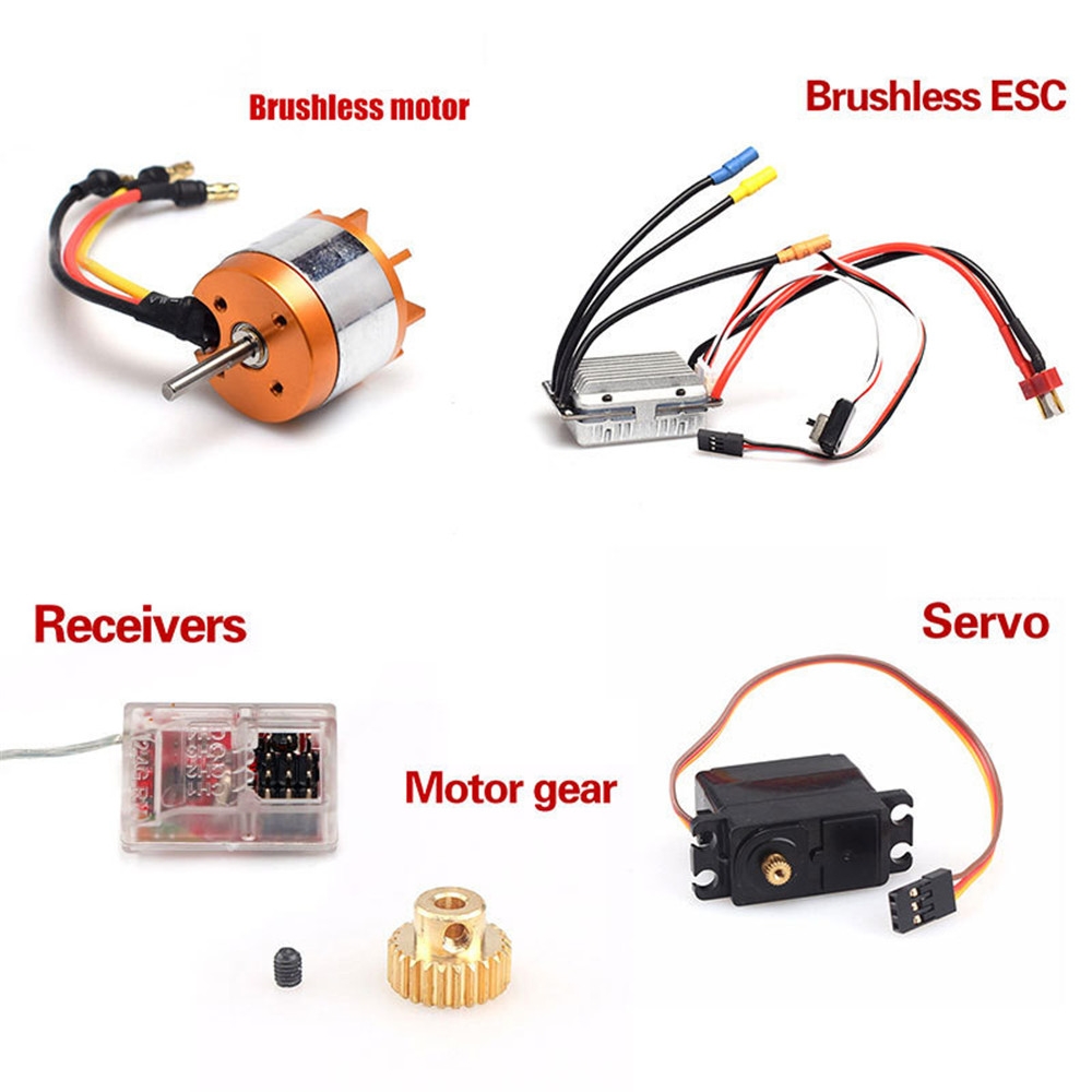 5PCS Feiyue Upgraded Brushless Kit Motor ESC Servo Receiver Gear for FY03 FY03H FY05 Vehicles