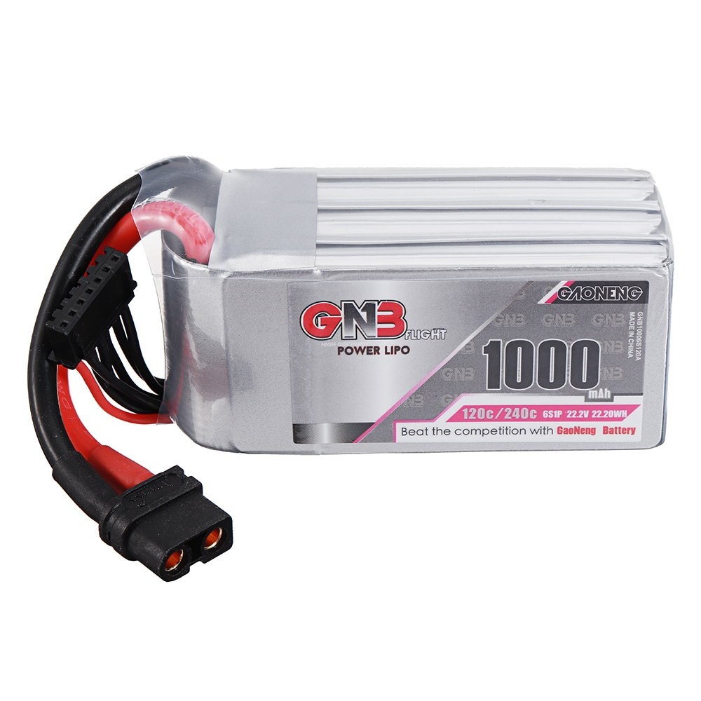 GAONENG GNB 22.2V 1000mAh 120C 6S Lipo Battery XT60 Plug for FPV Racing Drone