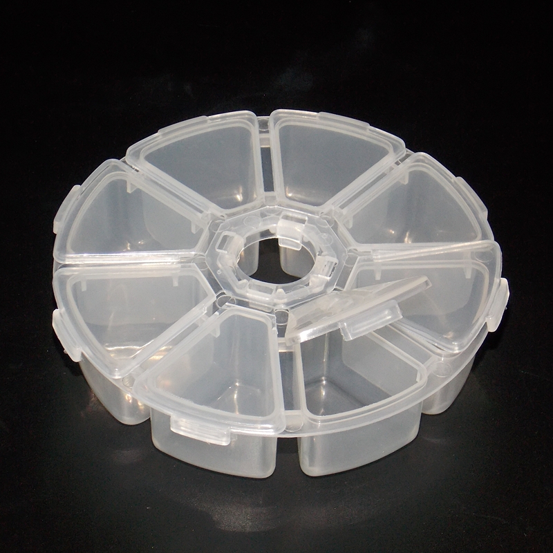 Eight Grid Circular Parts Storage Box for Screw Component IC Patch Hardware Parts