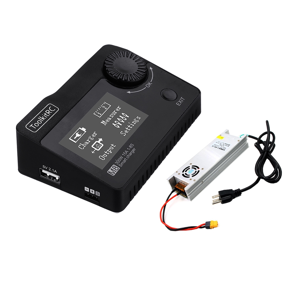 ToolkitRC M8 DC 300W 15A Battery Balance Charger Discharger With LANTIAN 400W Power Supply