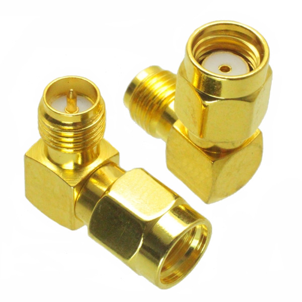 10pcs RP-SMA Male to RP-SMA Female Adapter Right Angle RF Connector For FPV Racing RC Drone