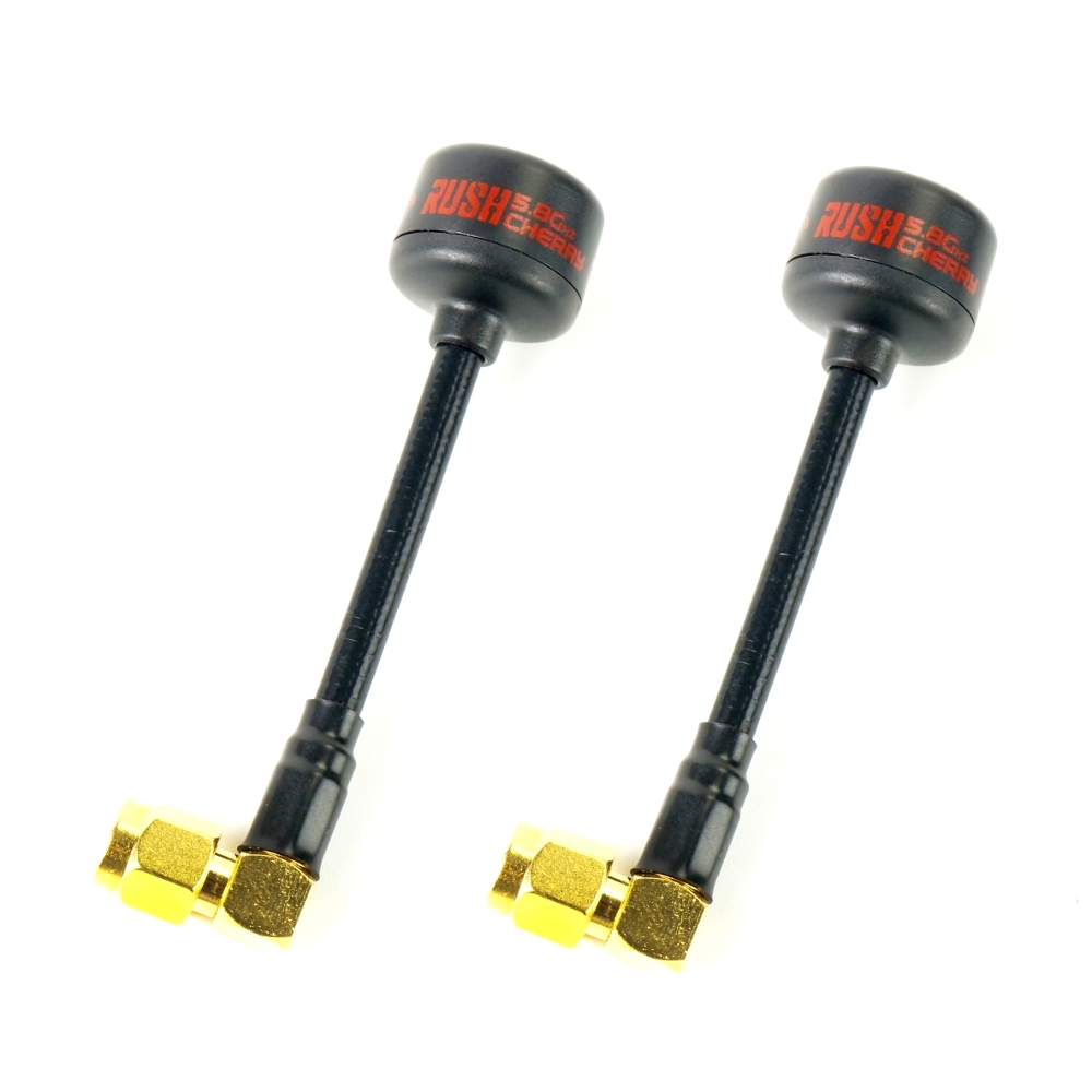 A Pair Rush Cherry 1.2dBi 5.8Ghz RHCP SMA Right Angle FPV Racing Antenna for RC Drone