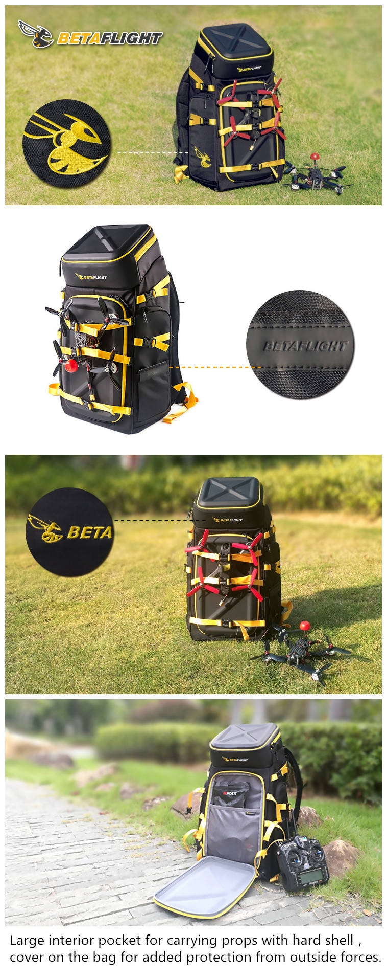 BETAFLIGHT HIVE Backpack 560x340x180mm Fireproof Lipo Bag w/ Waterproof Cover for RC Drone FPV Racing