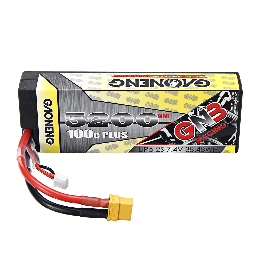 Gaoneng 7.4V 5200mAh 100C 2S Lipo Battery XT60 Plug for 1:10 RC Car