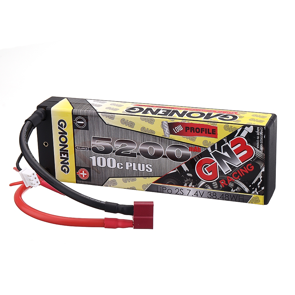 Gaoneng 7.4V 5200mAh 100C 2S Lipo Battery T Plug for 1:10 RC Car