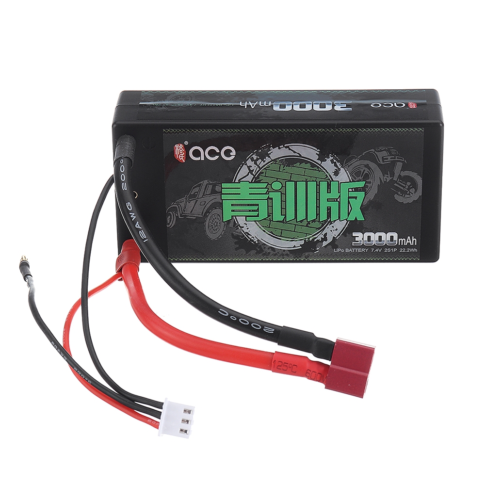 GENSACE ACE 3000mAh 7.4V 2S1P Lipo Battery T/XT60 Plug For 1/8 1/10 RC Car Model 25*45*132mm