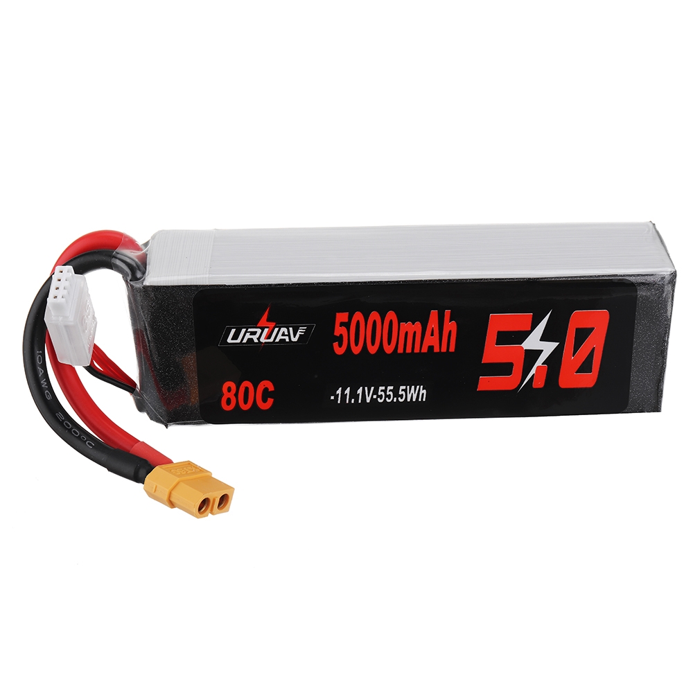 URUAV 11.1V 5000mAh 80C 3S Lipo Battery XT60 Plug for RC Quadcopter Car