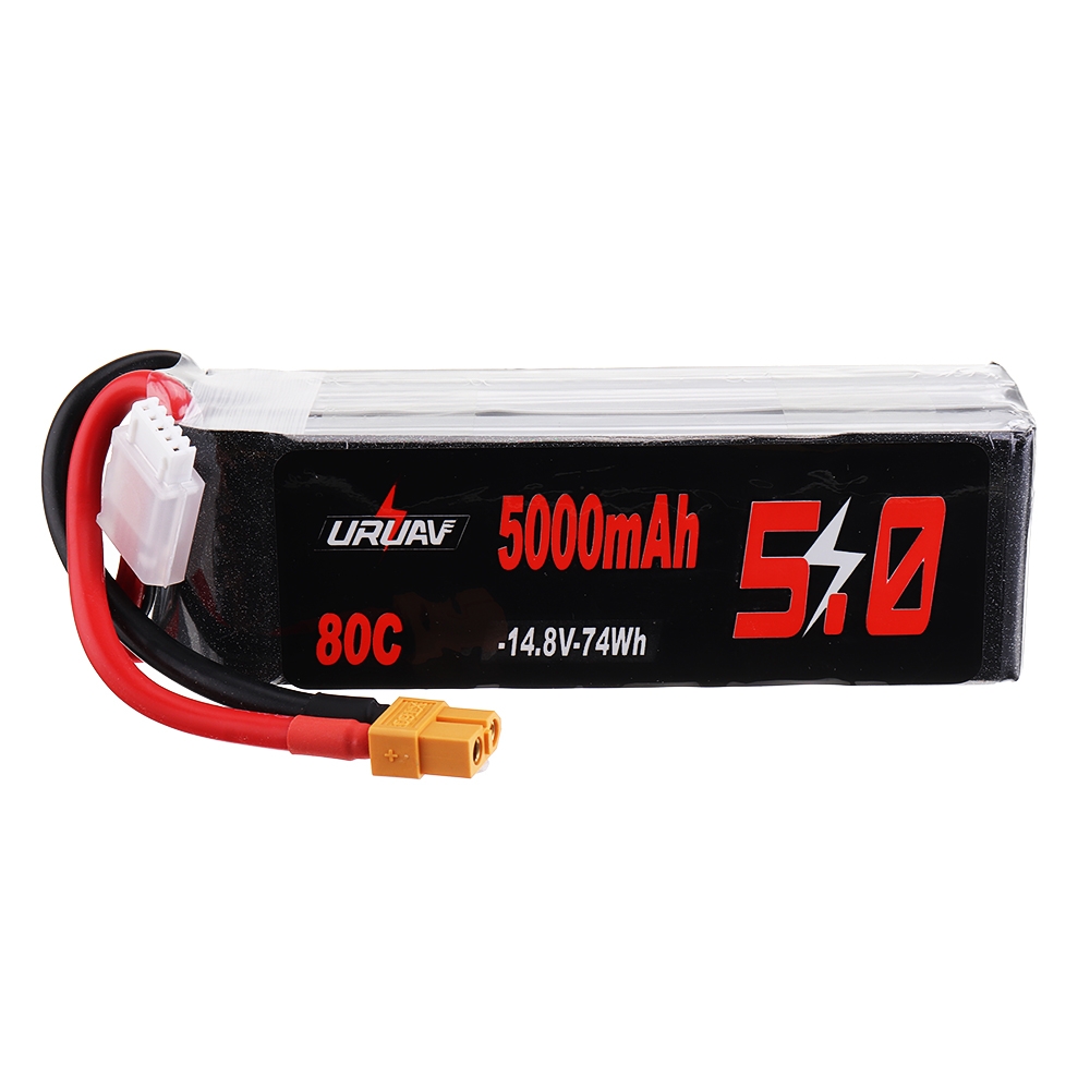 URUAV 14.8V 5000mAh 80C 4S Lipo Battery XT60 Plug for RC Boat Car Quadcopter Airplane