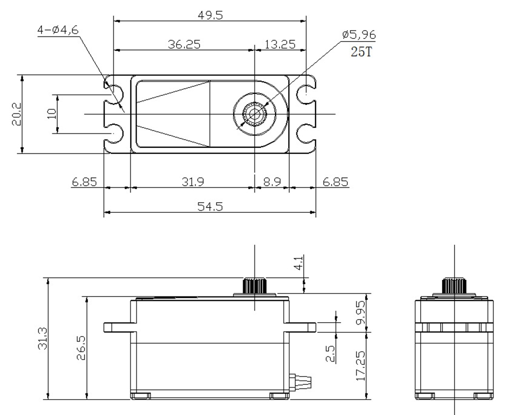 AGF A62BLS 8.4V 14.5KG Brushless Metal Gear High-speed Short-body Digital Servo For 1/8 1/10 RC Car