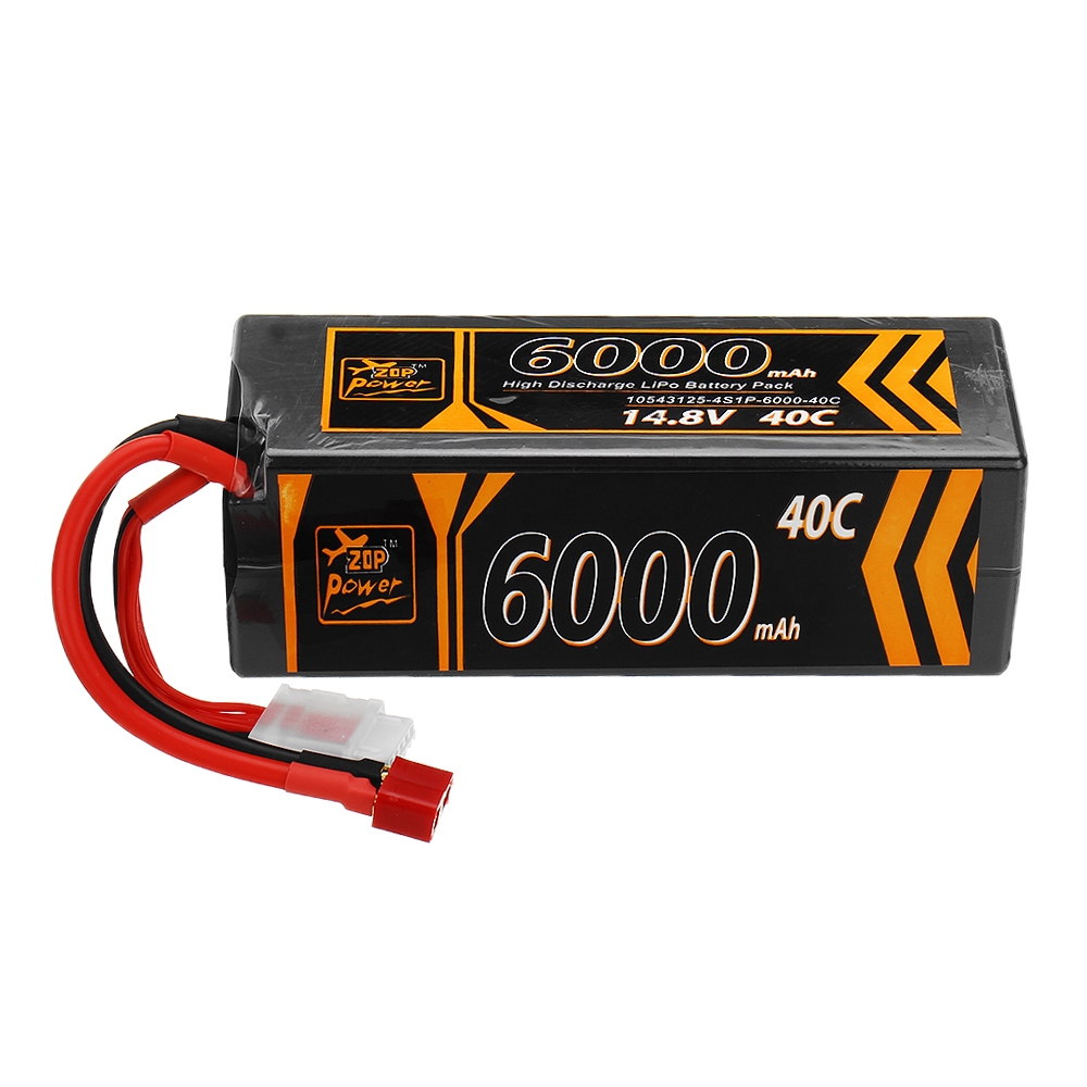 ZOP Power 14.8V 6000mAh 40C 4S Lipo Battery T Plug for RC Car Airplane