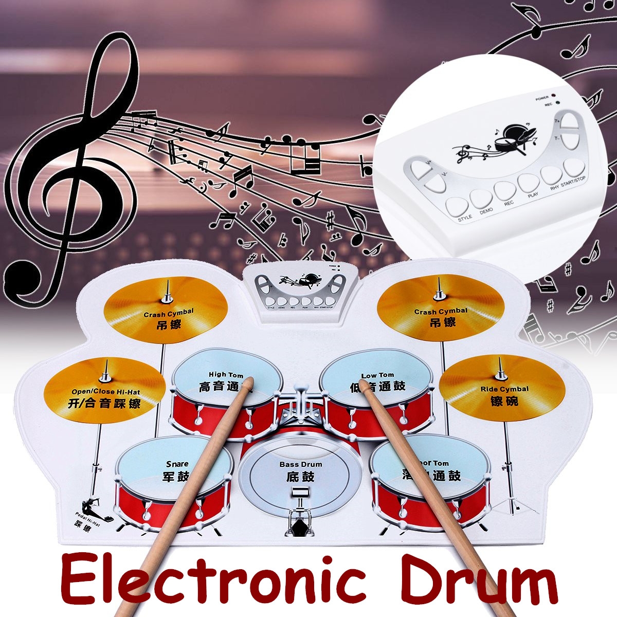 Electronic Drum Speakers Set Rollup Musical Pedals Digital Instruments Kits