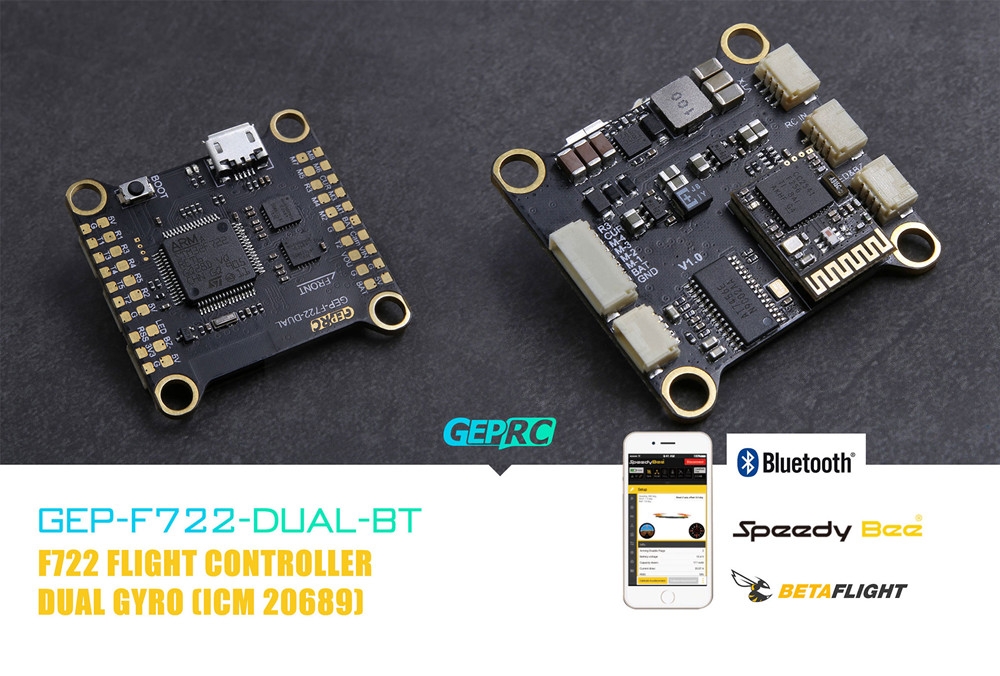 Geprc F722-DUAL-BT Dual Gyro F7 Bluetooth Flight Controller AIO OSD BEC Blackbox for RC Drone FPV Racing