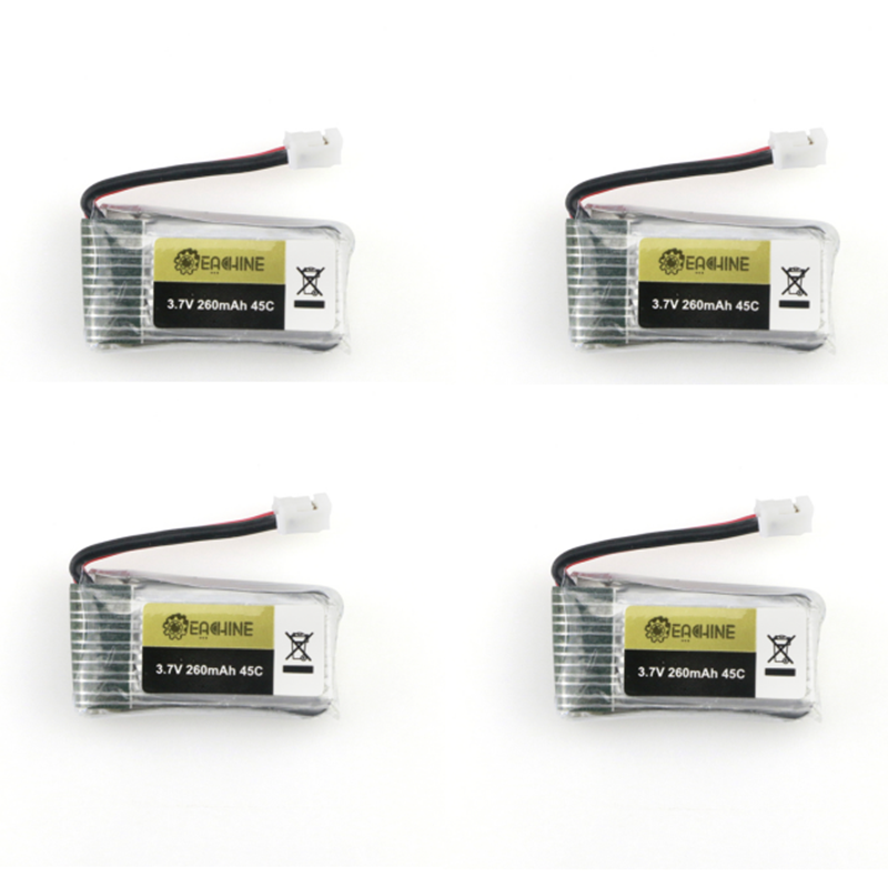 4PCS 3.7V 260MAH 45C Lipo Battery for Eachine E010 E010C E011 E011C E013 JJRC H67 RC Quadcopter