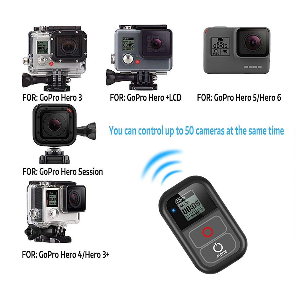 Smart Wireless WiFi Remote Control Controller Switch with Charge Cable Wrist Strap for GoPro Hero 7 6 5 4 Session Camera Accessory