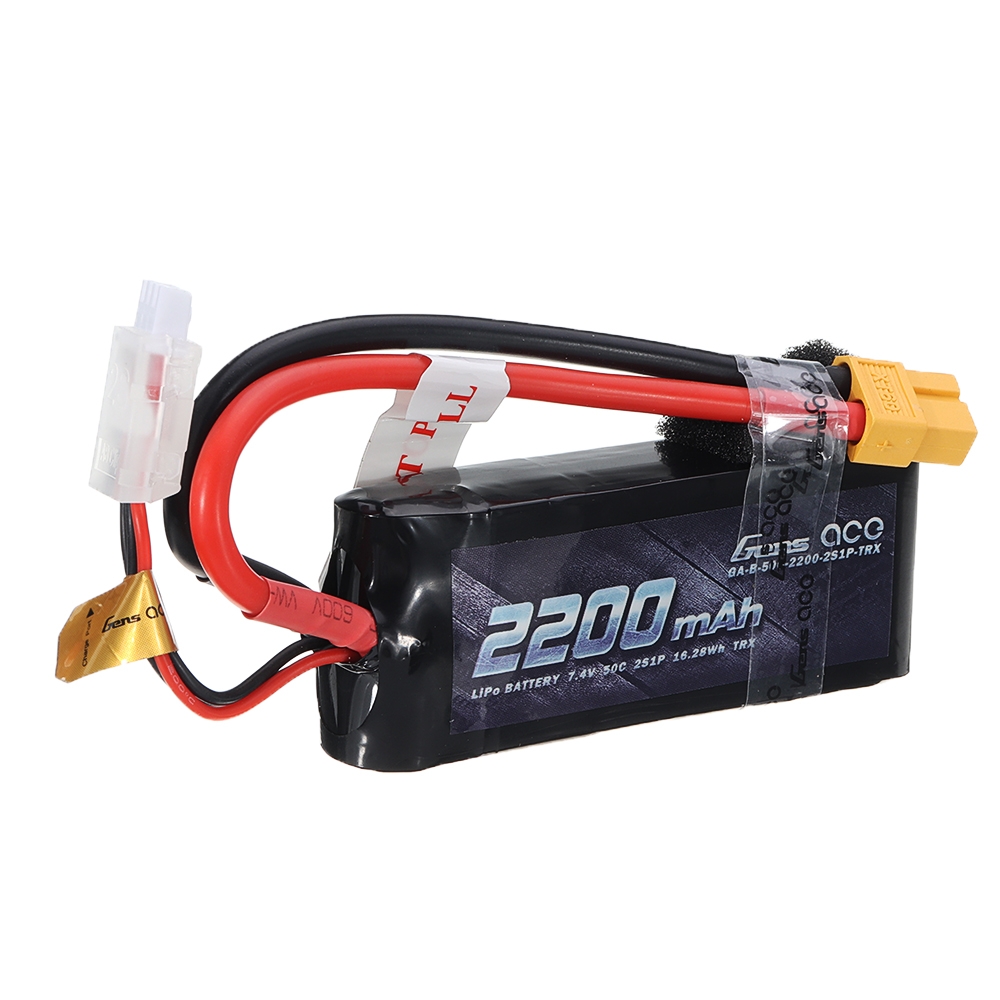 GENSACE ACE 2200mAh 50C 7.4V 2S1P Lipo Battery XT60/T Plug For All Trx4 1/16 VXL Vehicle Models 19*34*86mm