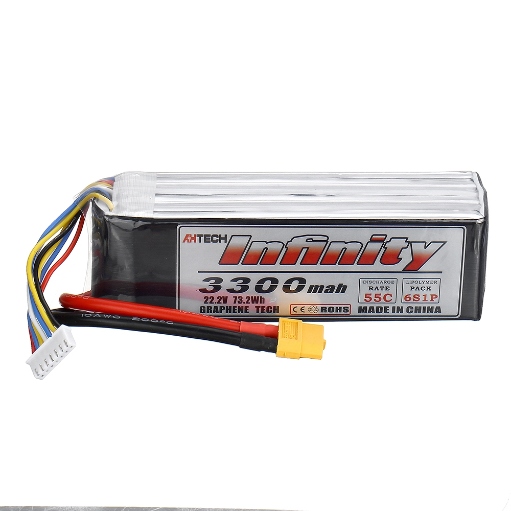 AHTECH Infinity 22.2V 3300mAh 55C 6S Lipo Battery with XT60 Plug for FPV RC Quadcopter