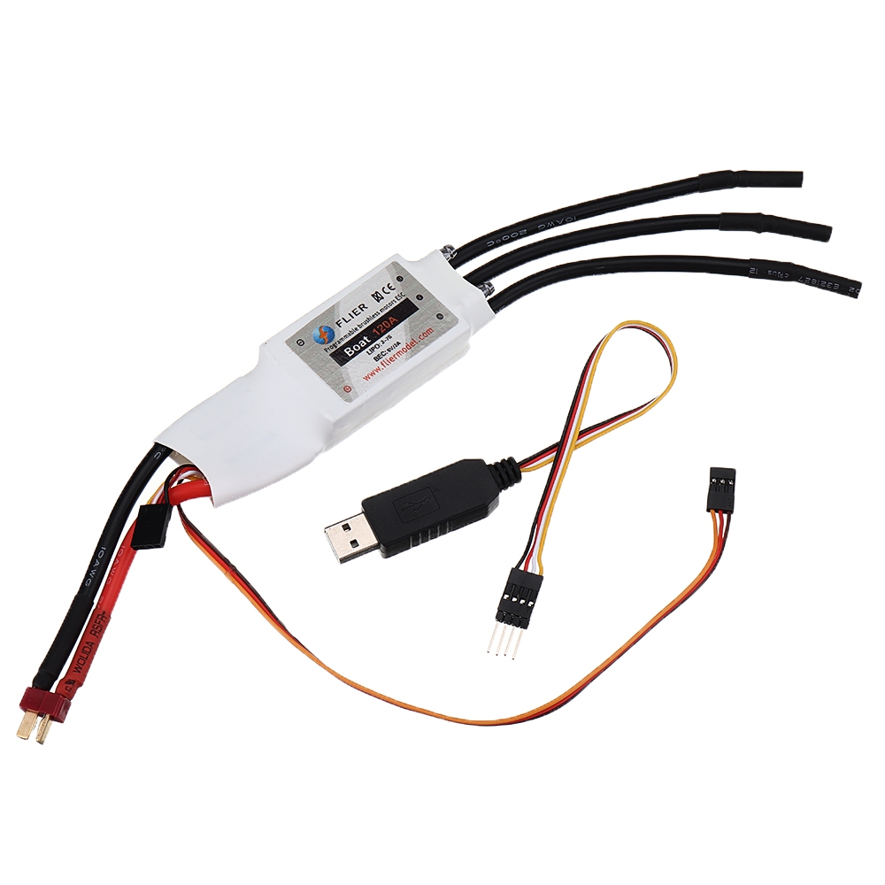 Flier Model 120A Brushless ESC 7S Lipo Two-way Water-Cooled Speed Controller for RC Boat Marine