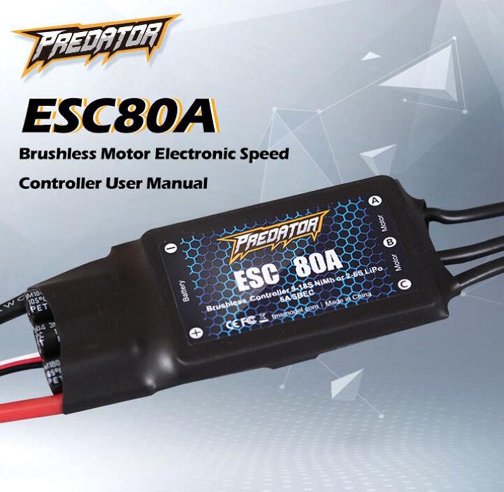 FMS Predator 80A Brushless ESC Electronic Speed Controller Upgraded 5V 5A Switch Mode For FPV RC Airplane Spare Part