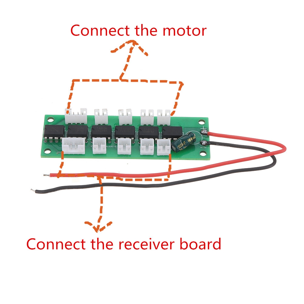 1 Set HuiNa Toys 1550 Upgraded 370 Brushed Motor MainBoard Wires Kit for RC Excavator Model Parts