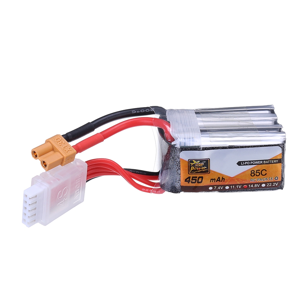 ZOP Power 14.8V 450mAh 85C 4S Lipo Battery XT30 Plug for RC Models