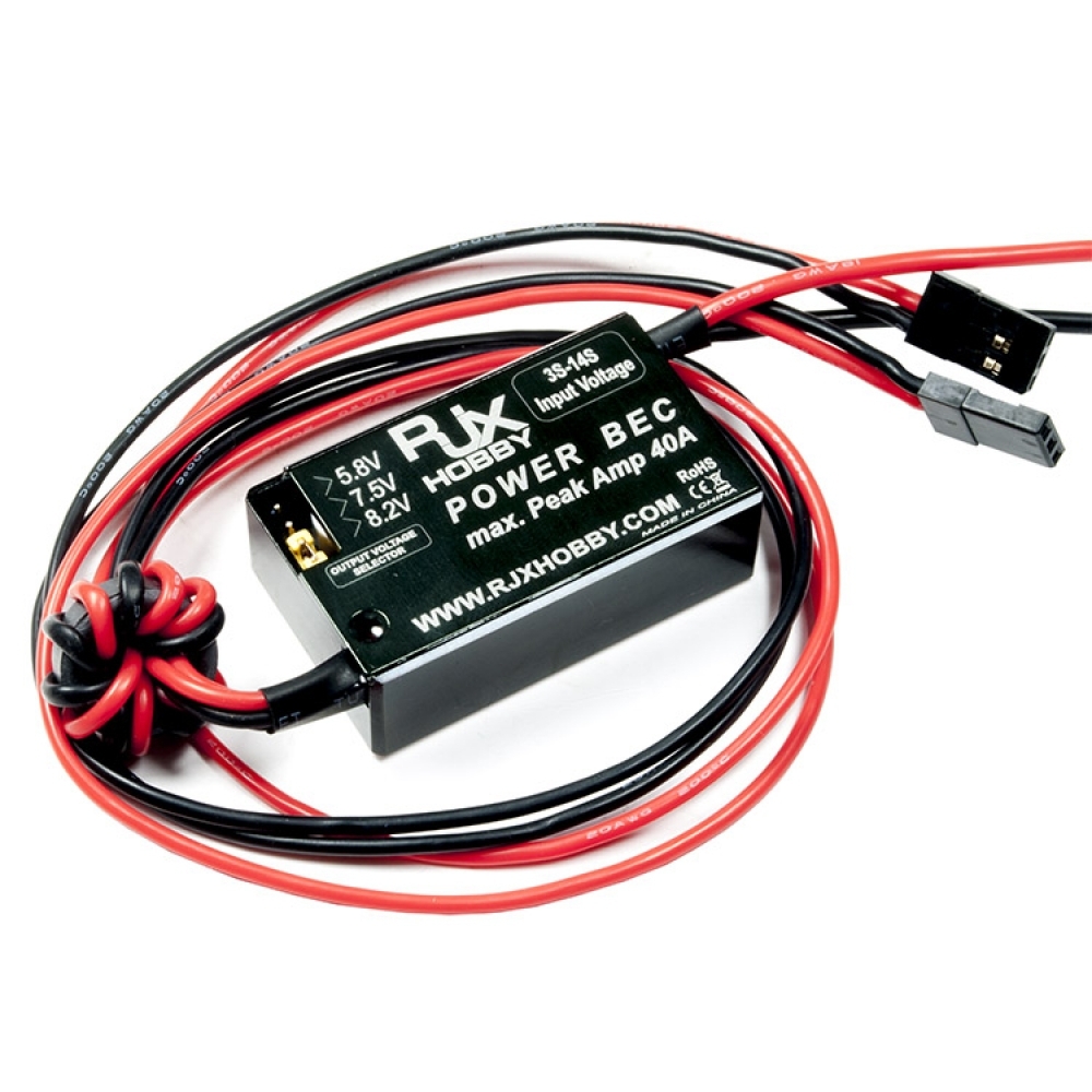 RJXHOBBY Dual Output Power BEC 40A 5.8V/7.5V/8.2V Switch 3S-14S Input for Fatshark Goggle FPV Racing Drone RC Airplane Aircraft Plane