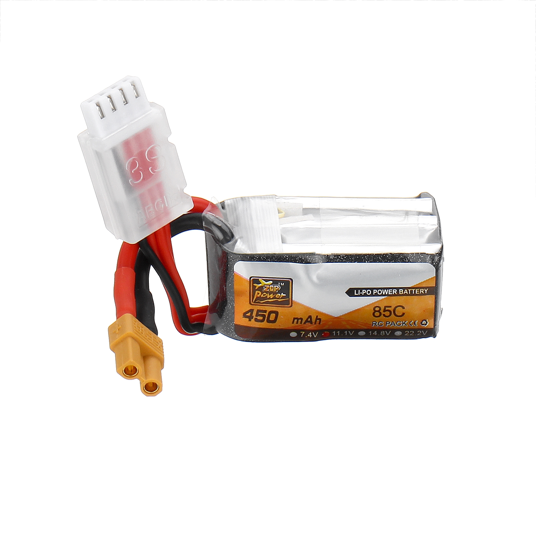 ZOP Power 11.1V 450mAh 85C 3S Lipo Battery XT30 Plug for Eachine Lizard95 FPV Racer