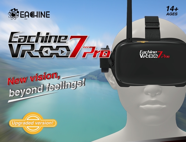 Eachine VR-007 Pro VR007 5.8G 40CH FPV Goggles 4.3 Inch With 3.7V 1600mAh Battery for RC Drone - Photo: 1