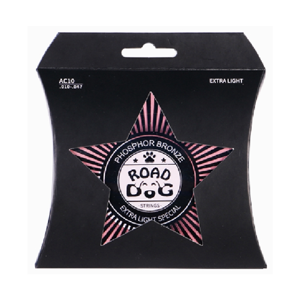 ROAD DOG AC10 6 Pcs Set Ultra-thin Coating Softer Phosphorus Copper String Electric Guitar Strings