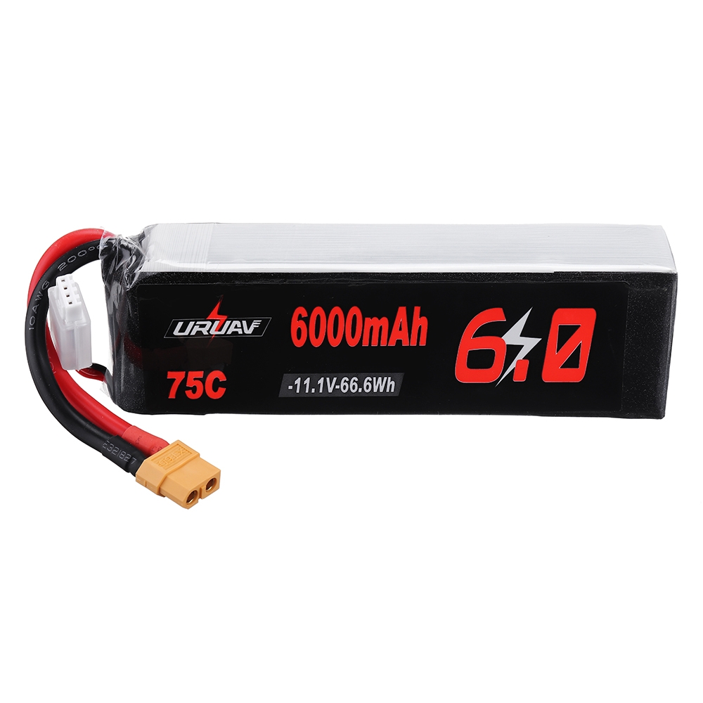 URUAV 11.1V 6000mAh 75C 3S Lipo Battery XT60 Plug for RC Quadcopter Car