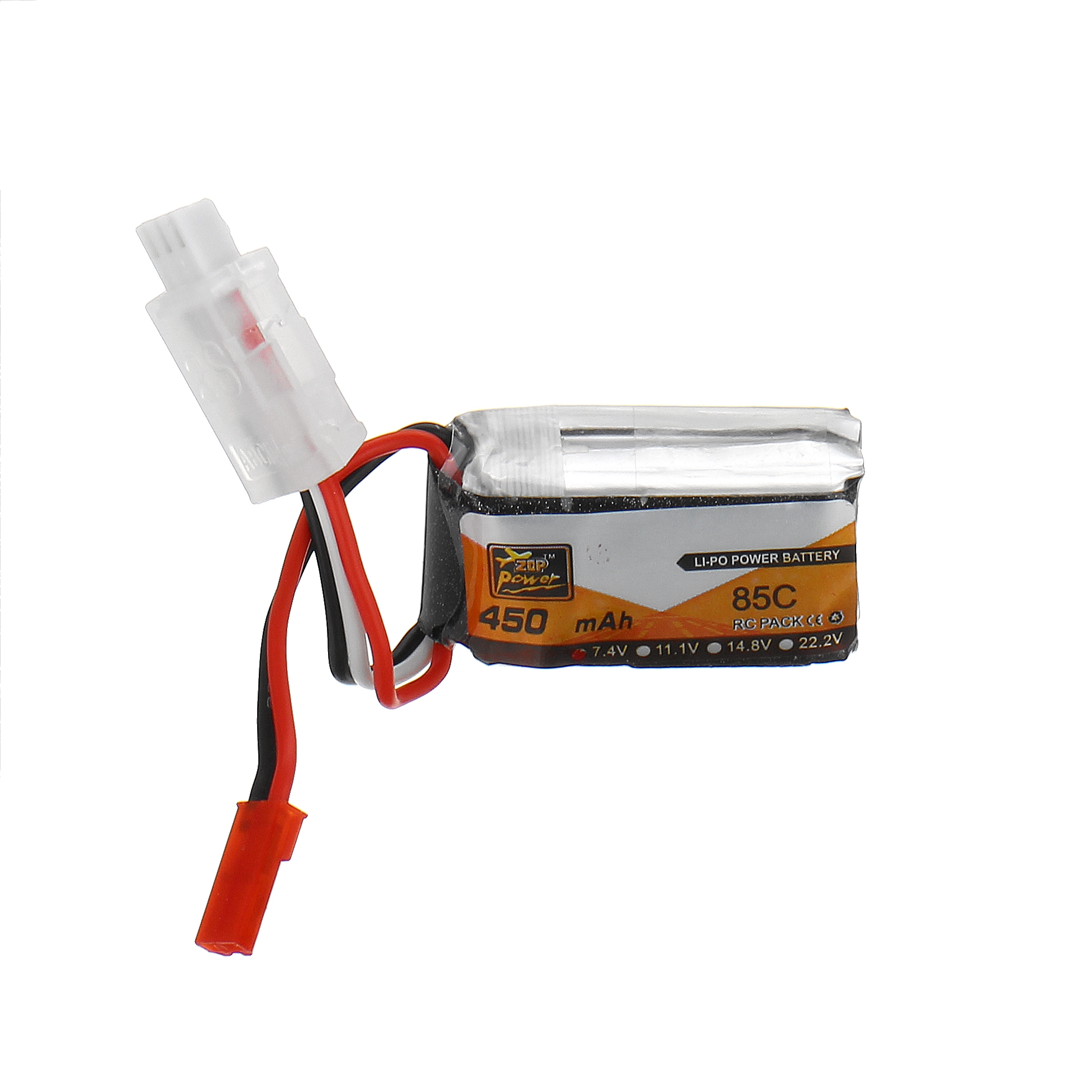 ZOP Power 7.4V 450mAh 85C 2S Lipo Battery JST Plug for RC Model