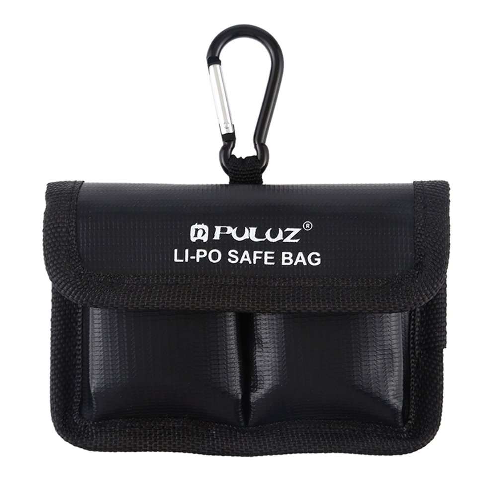 PULUZ Lithium Battery Explosion-proof Safety Protection Storage Bag with Carabiner for GoPro / DJI OSMO ACTION Camera Battery